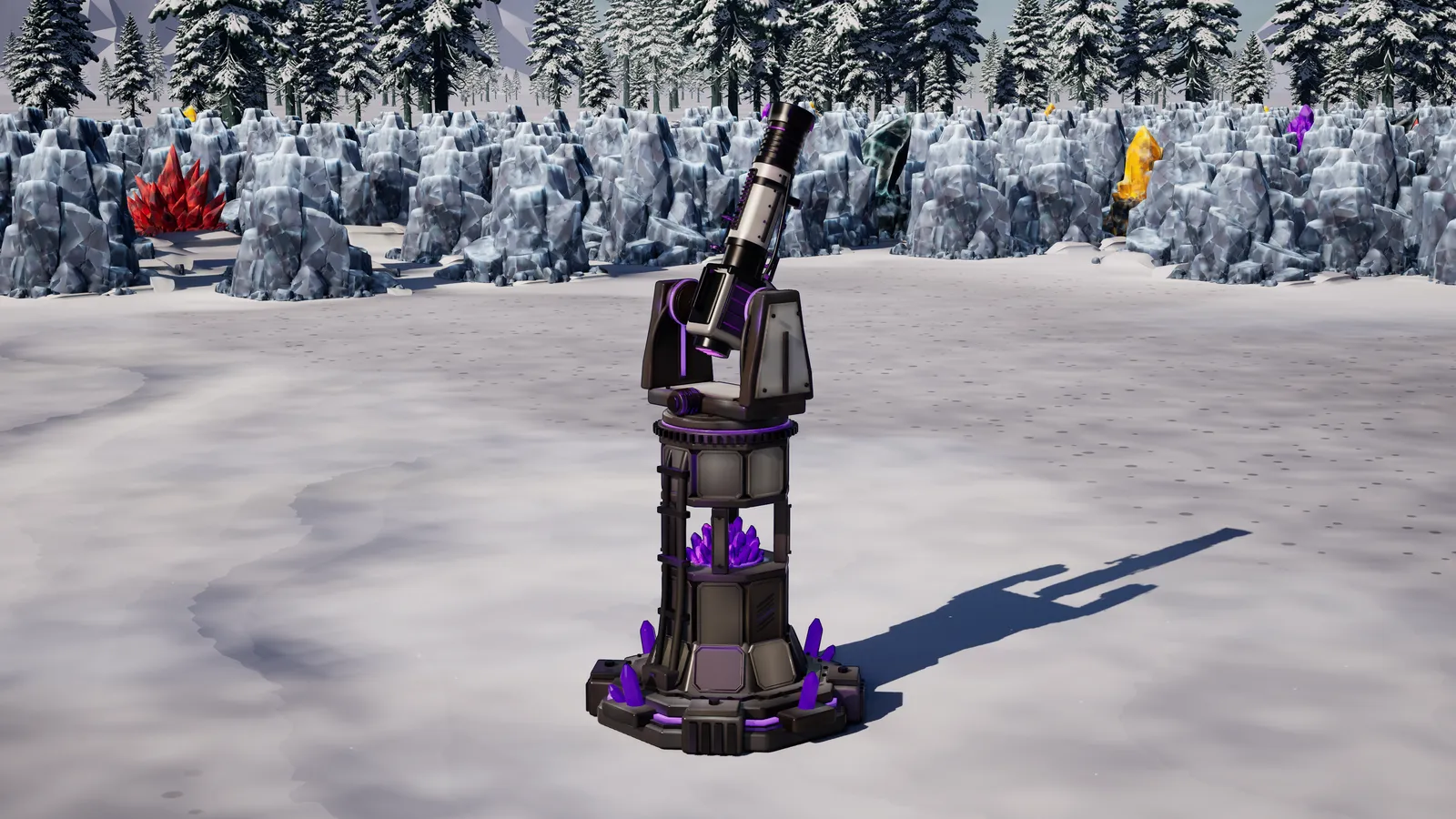 Artillery, a Firnreach building, standing alone on packed snow in daylight.