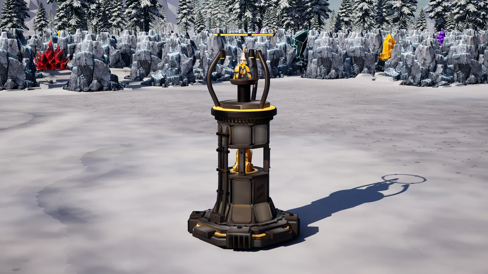 Healer, a Firnreach building, standing alone on packed snow in daylight.