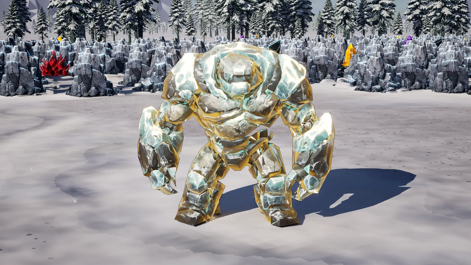 Permafrost Golem, a Firnreach enemy, standing on packed snow in daylight.